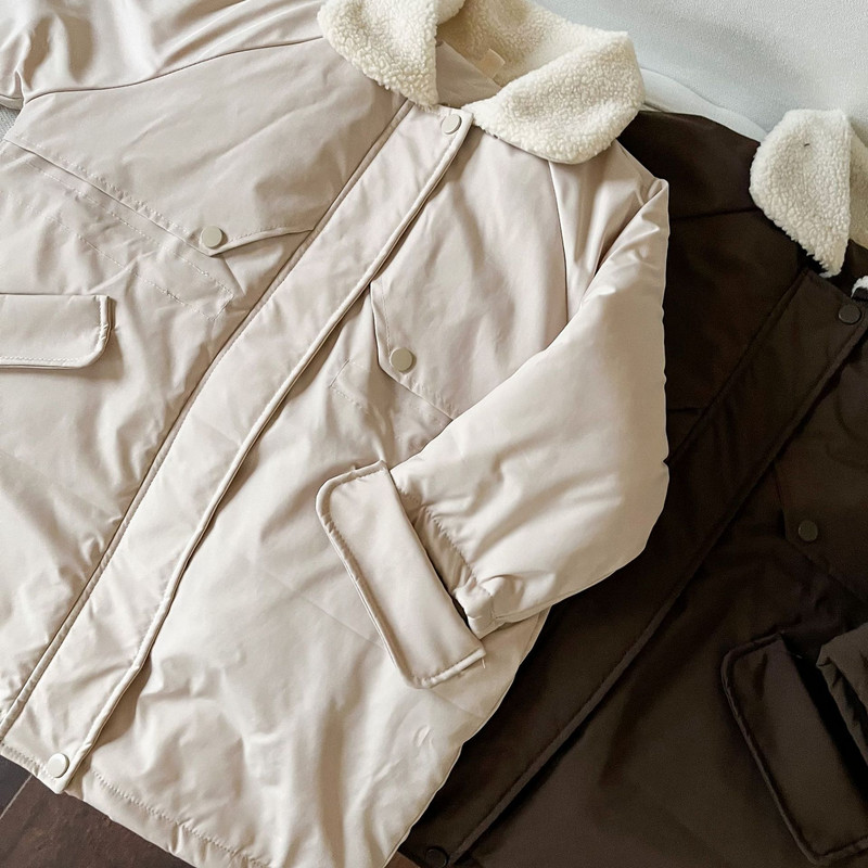 Trenci îngroșat din cașmir lung pentru copii, haină caldă în stil coreean 2023 pentru băieți și fete, haine noi la modă