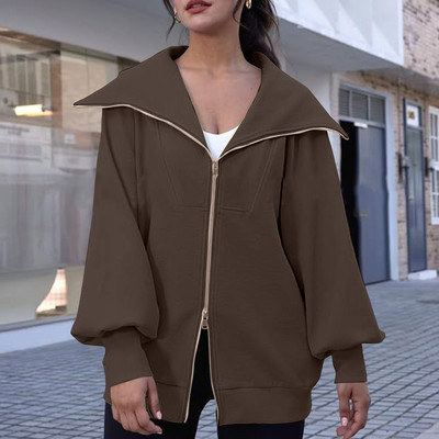 Hanorace supradimensionate cu fermoar pentru damă Jachete de toamnă Ținute pentru femei Haine la modă de iarnă cu buzunar Jogger Îmbrăcăminte cu glugă