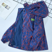 Noi de toamnă pentru copii Jachetă de vânt impermeabilă pentru băieți, detașabilă în aer liber, jachetă de pluș, haine îngroșate de iarnă cu glugă