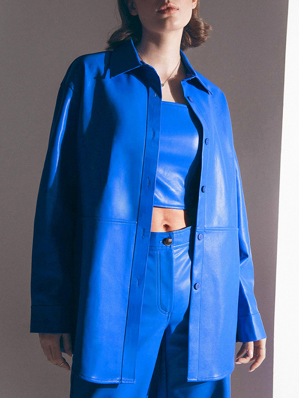 Rudens ziemas mākslīgās ādas kreklu jaka Sieviešu modes Moto Moto Biker Jakas Ikdienas garas Pu ādas mētelis Sieviešu jaunums 2022. gada virsdrēbēs