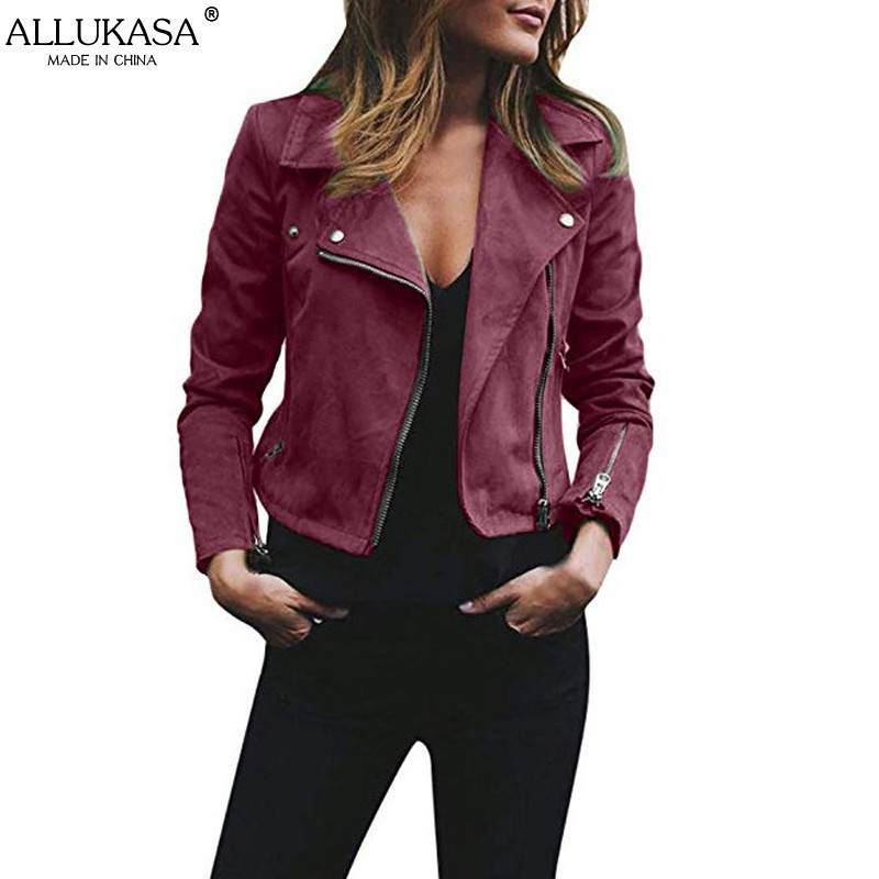 Jachete pentru femeie haină de modă cu fermoar Îmbrăcăminte scurtă de îmbrăcăminte Casual Topuri dame primăvară toamnă motociclist haine cu guler răsturnat haine pentru femei noi