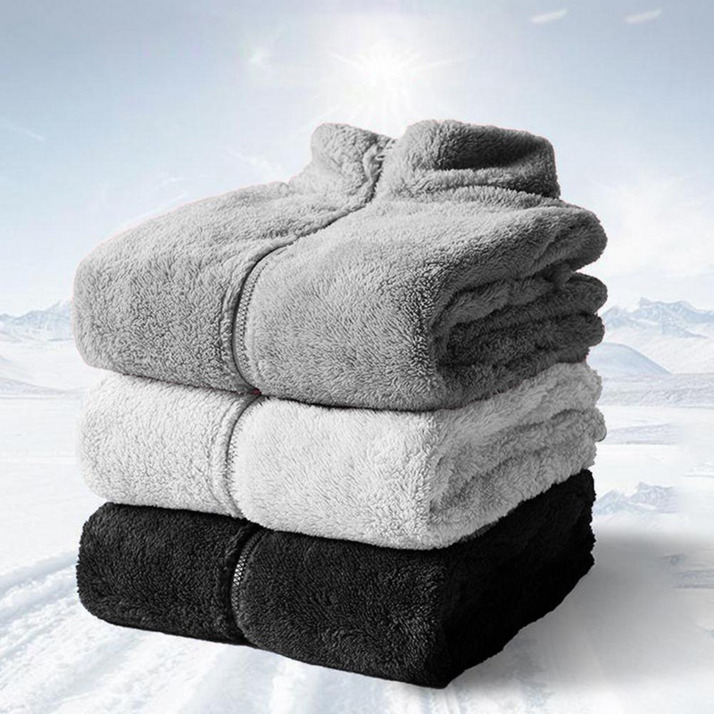 Toamnă iarnă femei bărbați haină de pluș guler cu mânecă lungă jachetă cu fermoar jachetă de blană artificială îngroșată pe două fețe