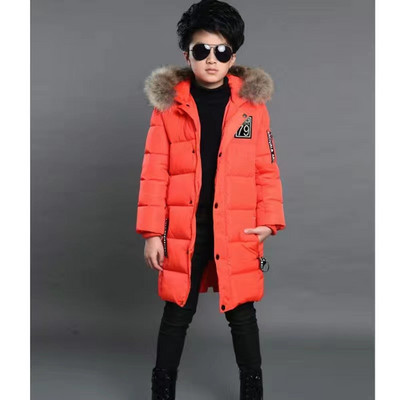 Îmbrăcăminte pentru copii Iarnă Băieți Lung Modă Bumbac îngroșat Glugă -30 de grade Rezistent la vânt haină caldă Pentru copii Parka 4-14 ani