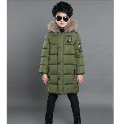 Îmbrăcăminte pentru copii Iarnă Băieți Lung Modă Bumbac îngroșat Glugă -30 de grade Rezistent la vânt haină caldă Pentru copii Parka 4-14 ani