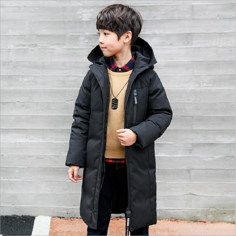Îmbrăcăminte pentru copii Iarnă Băieți Lung Modă Bumbac îngroșat Glugă -30 de grade Rezistent la vânt haină caldă Pentru copii Parka 4-14 ani