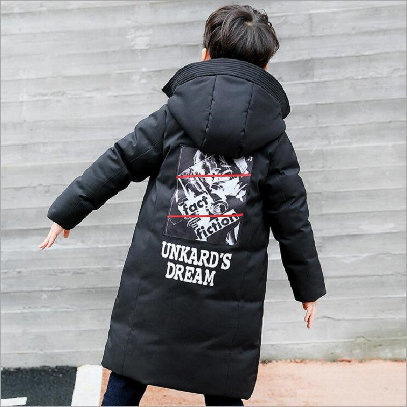 Îmbrăcăminte pentru copii Iarnă Băieți Lung Modă Bumbac îngroșat Glugă -30 de grade Rezistent la vânt haină caldă Pentru copii Parka 4-14 ani