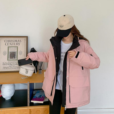 Haine pentru femei Jachete 2023 Iarna Nouă mare coreeană scurtă din bumbac Parka din puf haină îngroșată, rezistentă la vânt, îmbrăcăminte exterioară largi, caldă