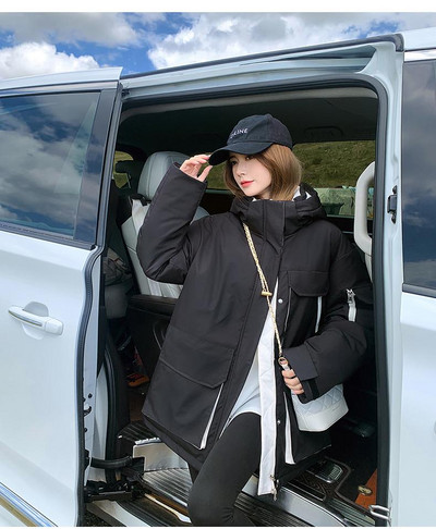 Haine pentru femei Jachete 2023 Iarna Nouă mare coreeană scurtă din bumbac Parka din puf haină îngroșată, rezistentă la vânt, îmbrăcăminte exterioară largi, caldă