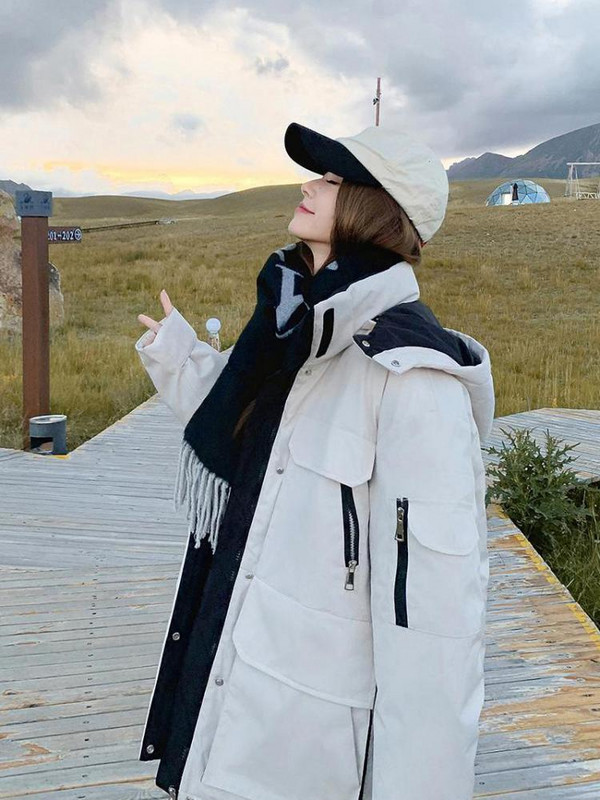 Haine pentru femei Jachete 2023 Iarna Nouă mare coreeană scurtă din bumbac Parka din puf haină îngroșată, rezistentă la vânt, îmbrăcăminte exterioară largi, caldă