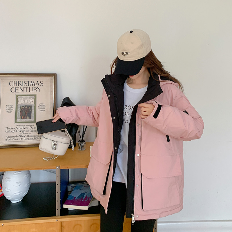 Haine pentru femei Jachete 2023 Iarna Nouă mare coreeană scurtă din bumbac Parka din puf haină îngroșată, rezistentă la vânt, îmbrăcăminte exterioară largi, caldă