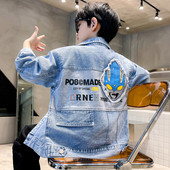 Bebeluși frumoși Haine pentru băieți Jachete din blugi Jachetă din blugi din bumbac Îmbrăcăminte de exterior Îmbrăcăminte de stradă Îmbrăcăminte pentru copii Palton pentru copii