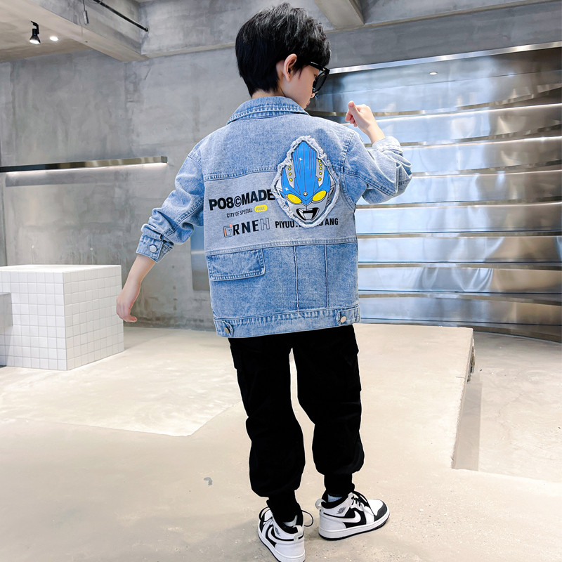 Bebeluși frumoși Haine pentru băieți Jachete din blugi Jachetă din blugi din bumbac Îmbrăcăminte de exterior Îmbrăcăminte de stradă Îmbrăcăminte pentru copii Palton pentru copii