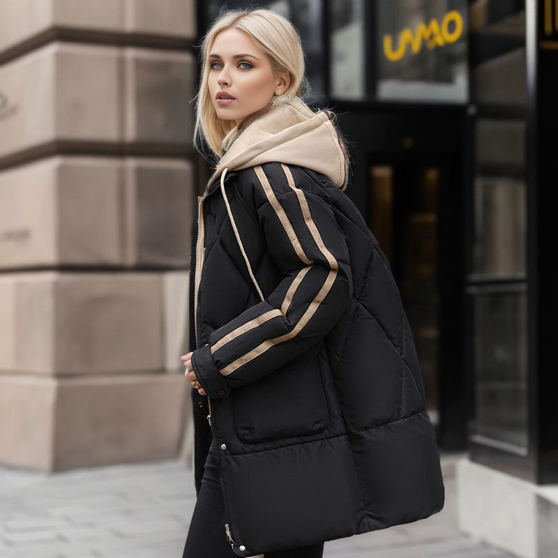 2023, iarnă pentru femei, jachetă din bumbac, jachetă pentru femei, nouă, îngroșată, caldă, falsă, în două bucăți, parka lungă cu fermoar