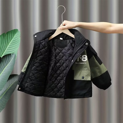 Rudens žiemos Vaikams Parkas Striukės berniukams Kūdikių Laiškas Paltai Madingi Vaikai Vaikiški Apranga Berniukų apranga 2 4 6 m.