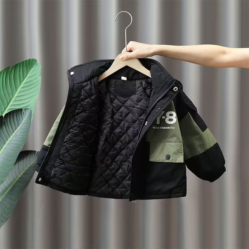 Rudens žiemos Vaikams Parkas Striukės berniukams Kūdikių Laiškas Paltai Madingi Vaikai Vaikiški Apranga Berniukų apranga 2 4 6 m.