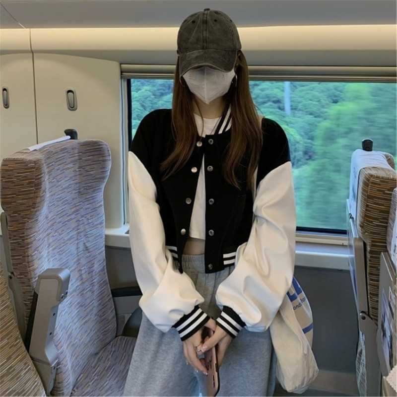 Toamnă Vintage Streetwear Uniforme de Baseball Stil Oversized Femei Mantoane Largi Studente Femei Moda Bomber Jackets