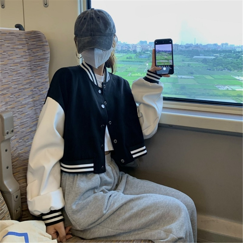 Toamnă Vintage Streetwear Uniforme de Baseball Stil Oversized Femei Mantoane Largi Studente Femei Moda Bomber Jackets