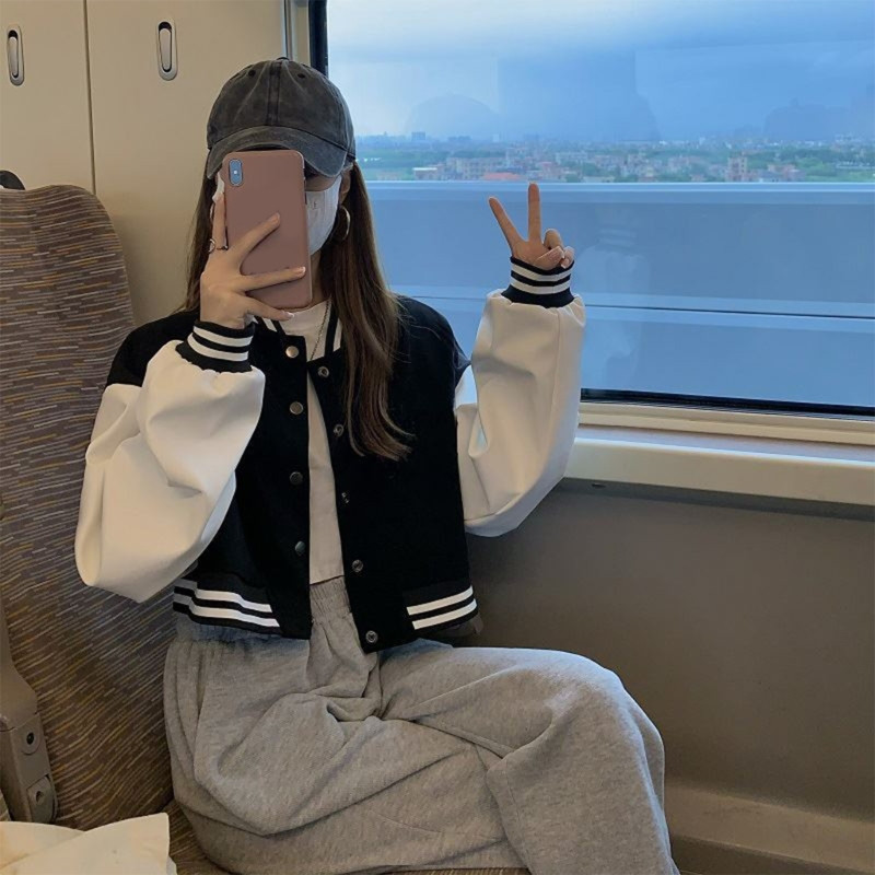 Toamnă Vintage Streetwear Uniforme de Baseball Stil Oversized Femei Mantoane Largi Studente Femei Moda Bomber Jackets