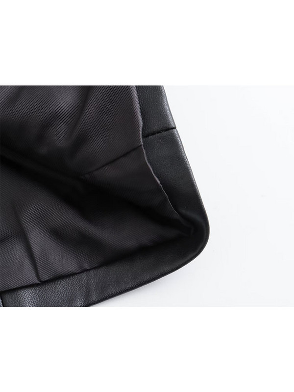 TRAF didelio dydžio juodos dirbtinės odos paltas moterims, 2023 m. senovinis atvartas PU vėjo striukė Madinga moteriška Naujausi ilga viršutiniai drabužiai