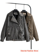 Jachetă din piele artificială pentru femei, ocazional, PU, jachete moto largi, haine de stradă pentru femei, haină supradimensionată, coreeană șic, primăvară nouă