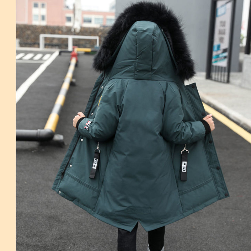 Ziemas zēnu mode Jauni mēteļi pusaudžiem dūnu jakas biezas siltas virsdrēbes bērnu apģērbi ar kapuci kažokādas apkakles zēniem garas parkas