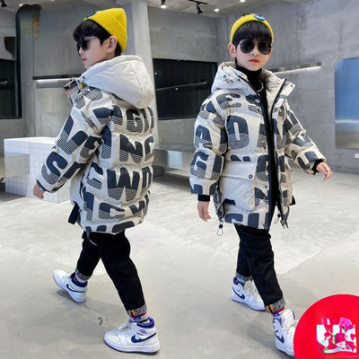 2023 Zēnu kokvilnas polsterēti apģērbi Jauni ziemas apģērbi Bērnu jaka biezināts mētelis Bērnu īss dūnu mētelis ar kokvilnas polsterējumu W37