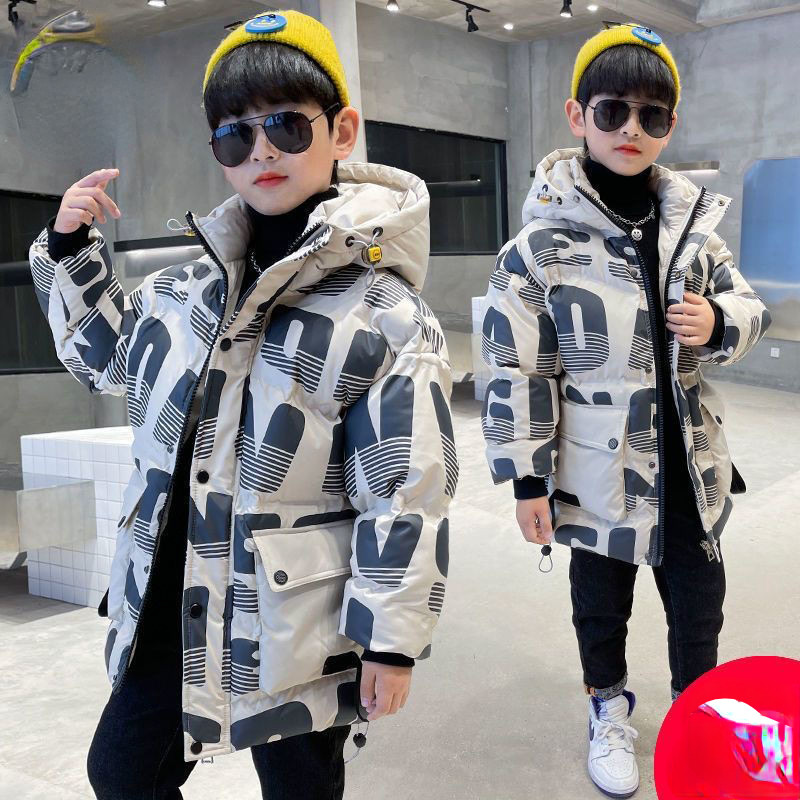 2023 Zēnu kokvilnas polsterēti apģērbi Jauni ziemas apģērbi Bērnu jaka biezināts mētelis Bērnu īss dūnu mētelis ar kokvilnas polsterējumu W37