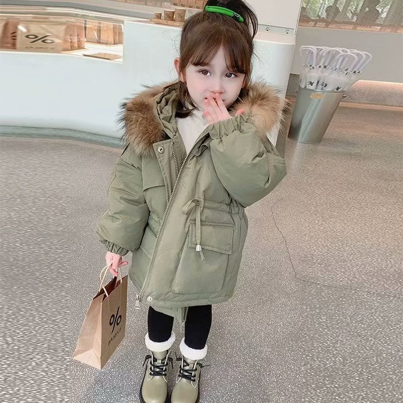 Jachete de iarnă, cu glugă, blană artificială, haină caldă, Parka pentru fată, pentru copii, haină pentru fete 2 3 4 5 6 7 8 ani