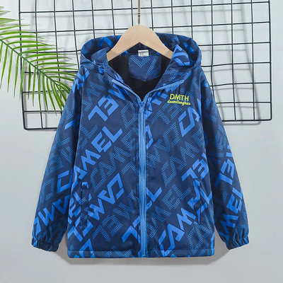 Toamnă Copii Rezistent la vânt Impermeabil Sport în aer liber Băieți Jachetă cu glugă Top iarnă Fleece haine calde îmbrăcăminte jachetă de vânt