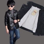 Brand Fashion Jachetă de iarnă pentru copii căptușită cu blană Grea Bebeluși Fete Băieți Jachete din piele Ținute pentru copii pentru 3-14 ani