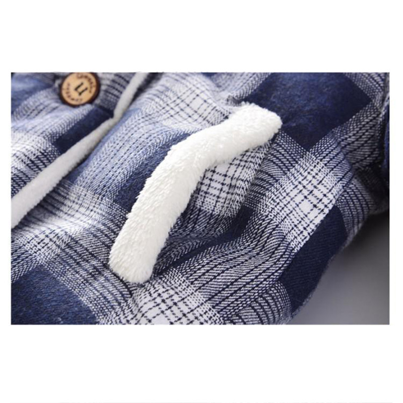 Păstrați-vă cald Toamna Iarnă Băieți Paltoane Bumbac Îngroșa Jacheta Bebeluș Moda În carouri Cu glugă Îmbrăcăminte exterioară pentru copii 1 2 3 4 Ani Haine pentru copii
