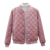 Jachetă de puf de damă supradimensionată, ocazională, în carouri, de culoare solidă, jachetă căptușită cu mânecă lungă, toamnă și iarnă