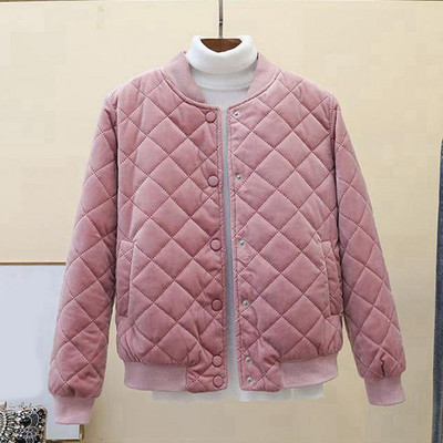 Jachetă de puf de damă supradimensionată, ocazională, în carouri, de culoare solidă, jachetă căptușită cu mânecă lungă, toamnă și iarnă