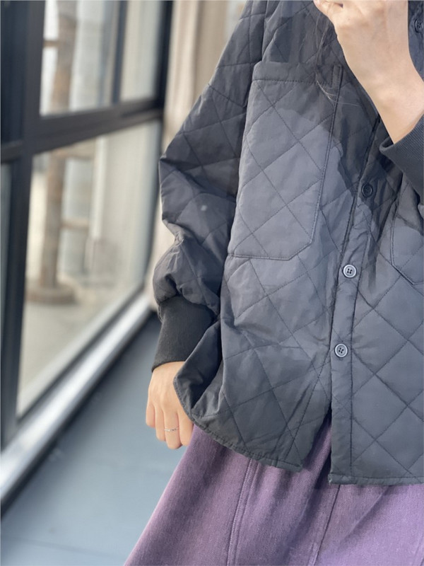 Liela izmēra rudens ziemas jauns kokvilnas krekls mētelis sieviešu rūtains Modis sieviešu jakas ikdienišķas brīvas garām piedurknēm sieviešu jakas mēteļi 2023