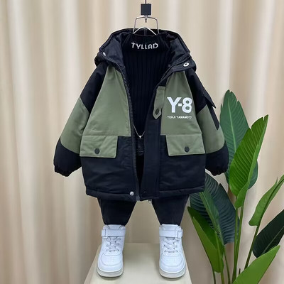 Berniukams rudens ir žiemos dygsniuota paminkštinta striukė, 2024 m. nauja vaikiška vilnonė striukė, graži berniukų beisbolo uniforma