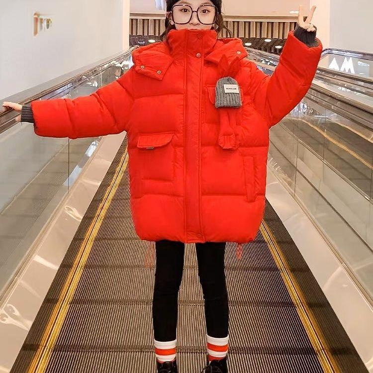 Vaikiški ilgi viršutiniai drabužiai žieminiai drabužiai paaugliams berniukams mergaitėms medvilniniai paminkštinti parkai Vaikiški stori, šilti medvilniniai švarkai W16