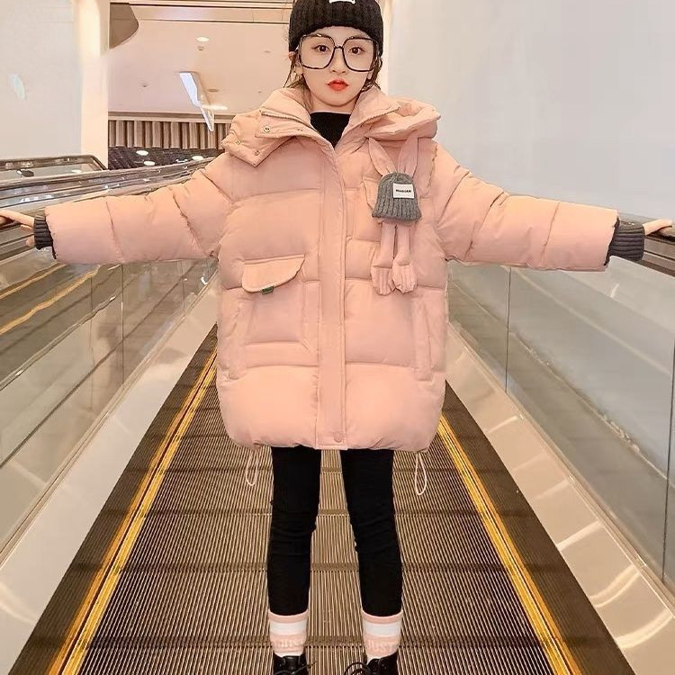 Vaikiški ilgi viršutiniai drabužiai žieminiai drabužiai paaugliams berniukams mergaitėms medvilniniai paminkštinti parkai Vaikiški stori, šilti medvilniniai švarkai W16