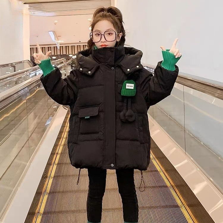 Vaikiški ilgi viršutiniai drabužiai žieminiai drabužiai paaugliams berniukams mergaitėms medvilniniai paminkštinti parkai Vaikiški stori, šilti medvilniniai švarkai W16