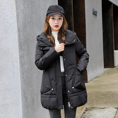 Jachete din puf de rață albă de modă, pentru femei, cu glugă, haină solidă, elegantă, pentru studenți YTNMYOP