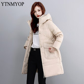 Jachete albe din puf de rață femei, iarnă, paltoane lungi, cu glugă, îmbrăcăminte pentru zăpadă, îmbrăcăminte caldă, îmbrăcăminte de îmbrăcăminte XS-XL YTNMYOP