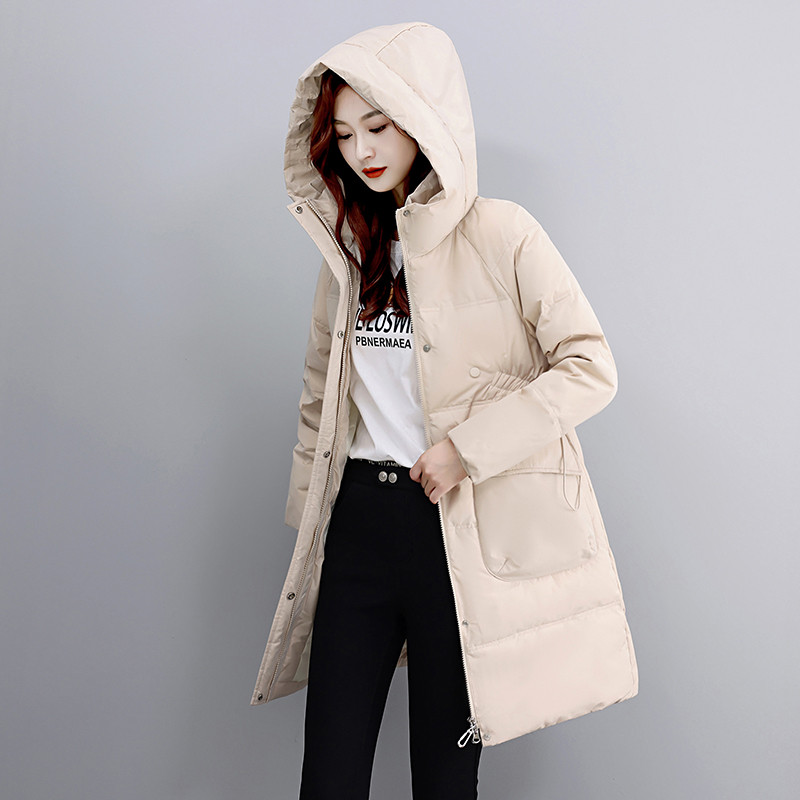 Jachete albe din puf de rață femei, iarnă, paltoane lungi, cu glugă, îmbrăcăminte pentru zăpadă, îmbrăcăminte caldă, îmbrăcăminte de îmbrăcăminte XS-XL YTNMYOP