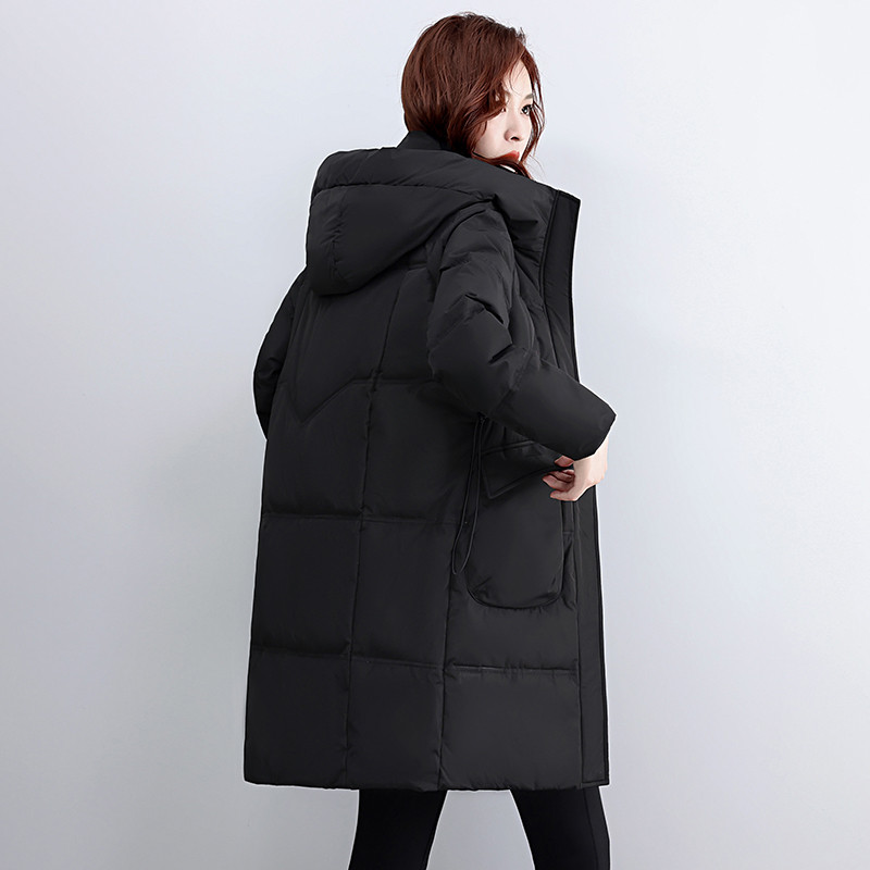 Jachete albe din puf de rață femei, iarnă, paltoane lungi, cu glugă, îmbrăcăminte pentru zăpadă, îmbrăcăminte caldă, îmbrăcăminte de îmbrăcăminte XS-XL YTNMYOP