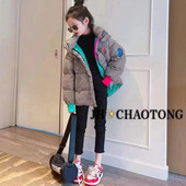 Jachete scurte de iarnă cu puf pentru fete Parka caldă cu glugă Copii mari 4-14 ani Copii Adolescenți îmbrăcăminte XMP233