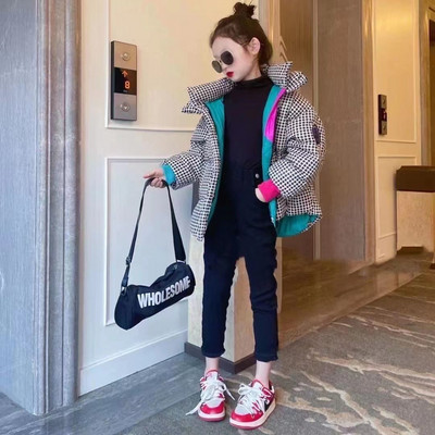 Jachete scurte de iarnă cu puf pentru fete Parka caldă cu glugă Copii mari 4-14 ani Copii Adolescenți îmbrăcăminte XMP233