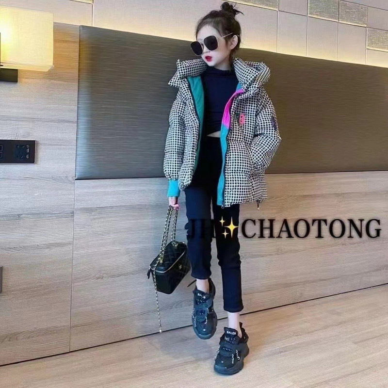 Jachete scurte de iarnă cu puf pentru fete Parka caldă cu glugă Copii mari 4-14 ani Copii Adolescenți îmbrăcăminte XMP233