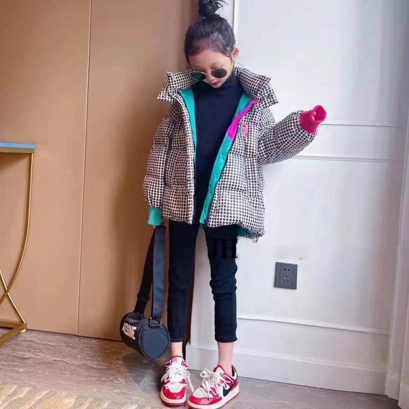 Jachete scurte de iarnă cu puf pentru fete Parka caldă cu glugă Copii mari 4-14 ani Copii Adolescenți îmbrăcăminte XMP233