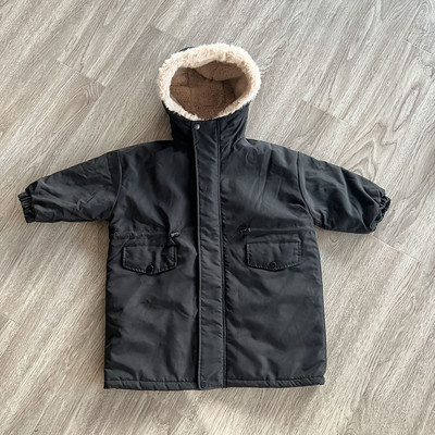 elnias jonmi 2023 Nauji Žiema Vaikai Ilgi Medvilniniai Paltai Su gobtuvu Storas Šiltas Kailis Pamušalas Vaikams Vaikams Neperpučiami parkai