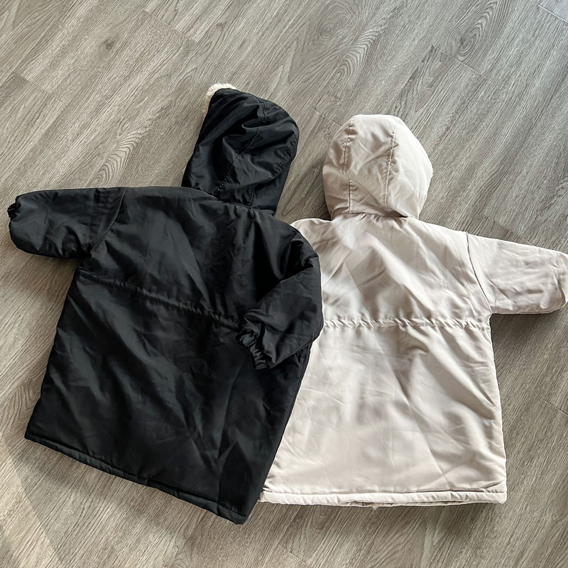 elnias jonmi 2023 Nauji Žiema Vaikai Ilgi Medvilniniai Paltai Su gobtuvu Storas Šiltas Kailis Pamušalas Vaikams Vaikams Neperpučiami parkai