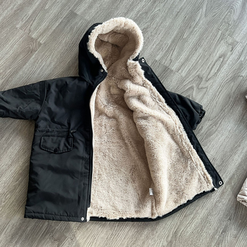 elnias jonmi 2023 Nauji Žiema Vaikai Ilgi Medvilniniai Paltai Su gobtuvu Storas Šiltas Kailis Pamušalas Vaikams Vaikams Neperpučiami parkai