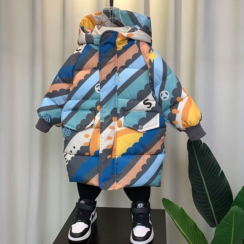 Dječji puh kaput Zimski tinejdžeri Dječaci Djevojčice Parka s kapuljačom i kaputi Deblje tople duge jakne Gornja odjeća za malu djecu